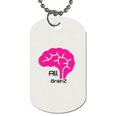 All Brains Leather  Dog Tag (one Sided) by OCDesignss