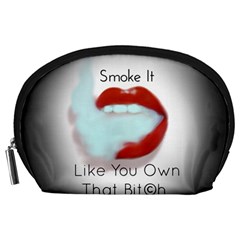 Smoke It Blk&white Lips  Accessory Pouch (large) by OCDesignss