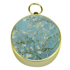 Vincent Van Gogh, Almond Blossom Gold Compass by Oldmasters