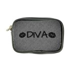 Diva Blk Glitter Lips Coin Purse Front