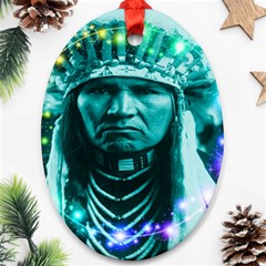 Magical Indian Chief Oval Ornament by icarusismartdesigns