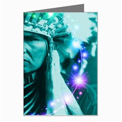 Magical Indian Chief Greeting Card by icarusismartdesigns