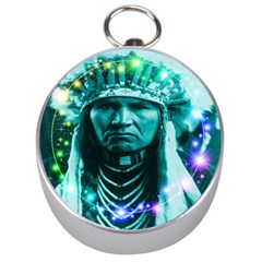 Magical Indian Chief Silver Compass by icarusismartdesigns