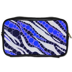 Blue Zebra Bling  Travel Toiletry Bag (one Side) by OCDesignss