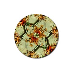 Floral Motif Print Pattern Collage Magnet 3  (round) by dflcprints