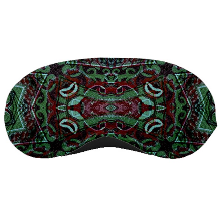 Tribal Ornament Pattern in Red and Green Colors Sleeping Mask