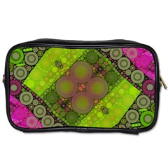 Florescent Pink Green  Travel Toiletry Bag (one Side) by OCDesignss