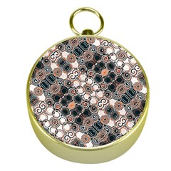 Modern Arabesque Pattern Print Gold Compass by dflcprints