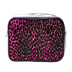 Hot Pink Leopard Print  Mini Travel Toiletry Bag (one Side) by OCDesignss