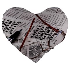 Crossword Genius 19  Premium Heart Shape Cushion by StuffOrSomething