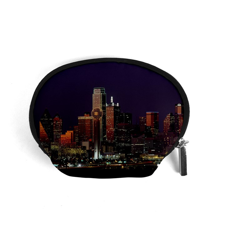 Dallas Skyline At Night Accessory Pouch (Small)