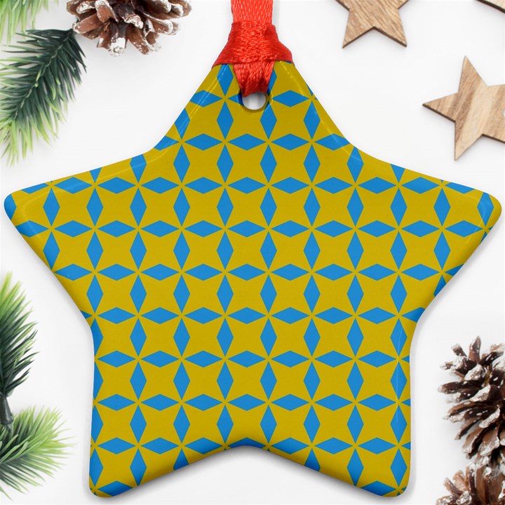 Blue diamonds pattern Ornament (Star)