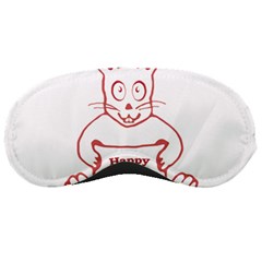 Cute Bunny With Banner Drawing Sleeping Mask by dflcprints