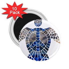 Peace Turtle 2 25  Button Magnet (10 Pack) by oddzodd