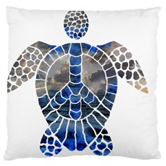 Peace Turtle Large Cushion Case (two Sided)  by oddzodd