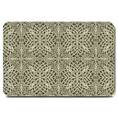 Silver Intricate Arabesque Pattern Large Door Mat by dflcprints