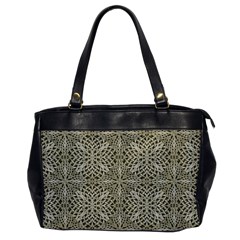 Silver Intricate Arabesque Pattern Oversize Office Handbag (one Side) by dflcprints