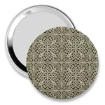 Silver Intricate Arabesque Pattern 3  Handbag Mirror Front