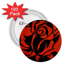 Red Rose Etching On Black 2 25  Button (100 Pack) by StuffOrSomething