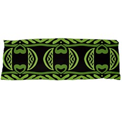 Green Shapes On A Black Background Pattern Body Pillow Case Dakimakura (two Sides) by LalyLauraFLM