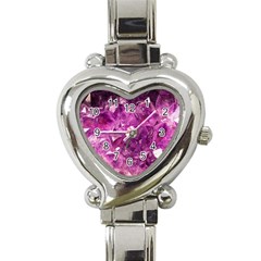 Amethyst Stone Of Healing Heart Italian Charm Watch  by FunWithFibro