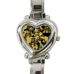 Camo Pattern  Heart Italian Charm Watch  by Colorfulart23