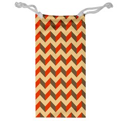 Modern Retro Chevron Patchwork Pattern  Jewelry Bag by GardenOfOphir