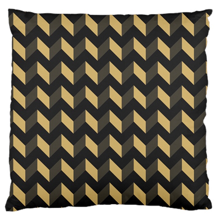 Tan Gray Modern Retro Chevron Patchwork Pattern Large Cushion Case (Single Sided) 