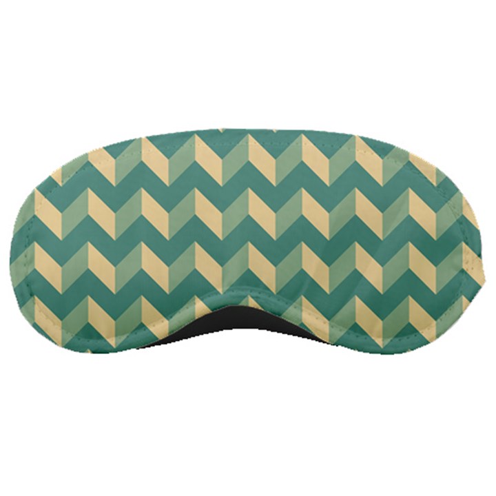 Mint Modern Retro Chevron Patchwork Pattern Sleeping Mask