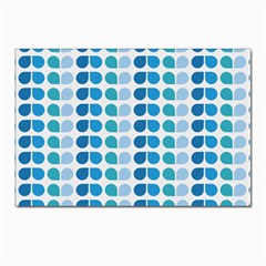 Blue Green Leaf Pattern Postcards 5  X 7  (10 Pack) by GardenOfOphir