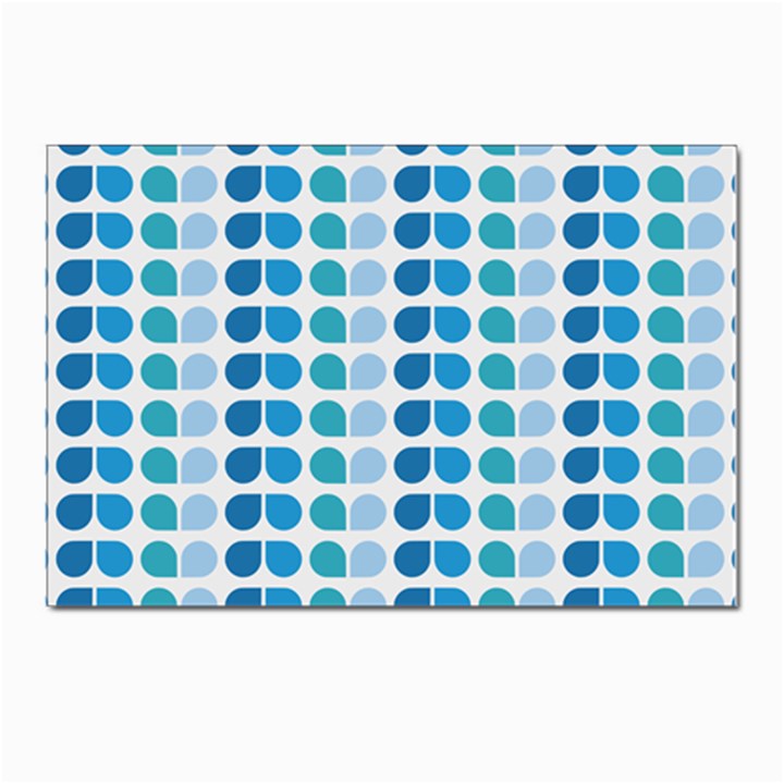 Blue Green Leaf Pattern Postcards 5  x 7  (10 Pack)