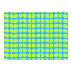 Blue Lime Leaf Pattern Double Sided Flano Blanket (mini) by GardenOfOphir