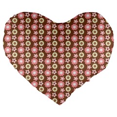 Cute Floral Pattern 19  Premium Heart Shape Cushion by GardenOfOphir