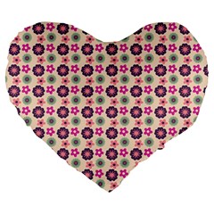 Cute Floral Pattern 19  Premium Heart Shape Cushion by GardenOfOphir