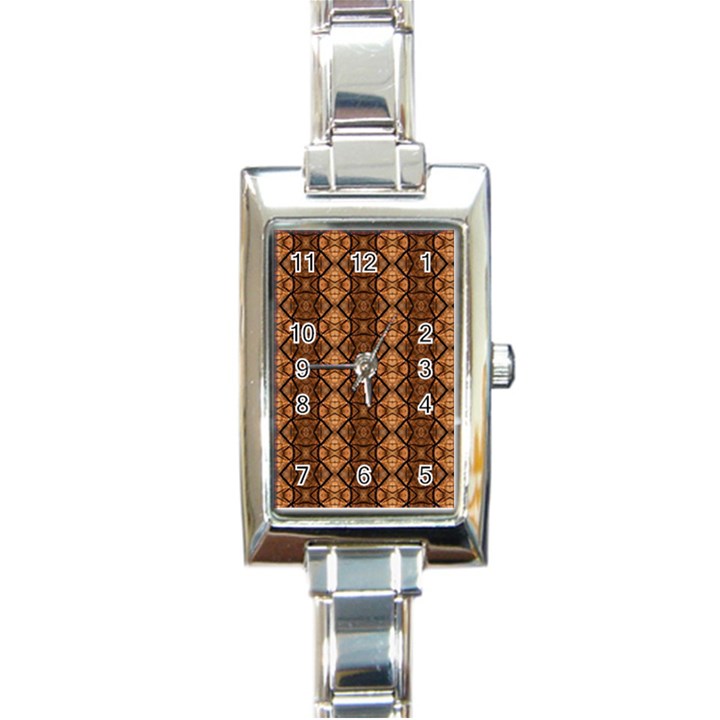 Faux Animal Print Pattern Rectangular Italian Charm Watch