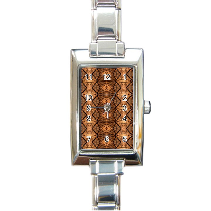 Faux Animal Print Pattern Rectangular Italian Charm Watch