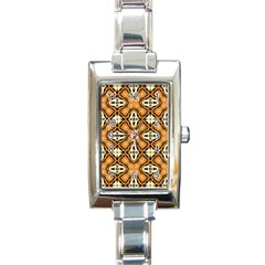 Faux Animal Print Pattern Rectangular Italian Charm Watch by GardenOfOphir