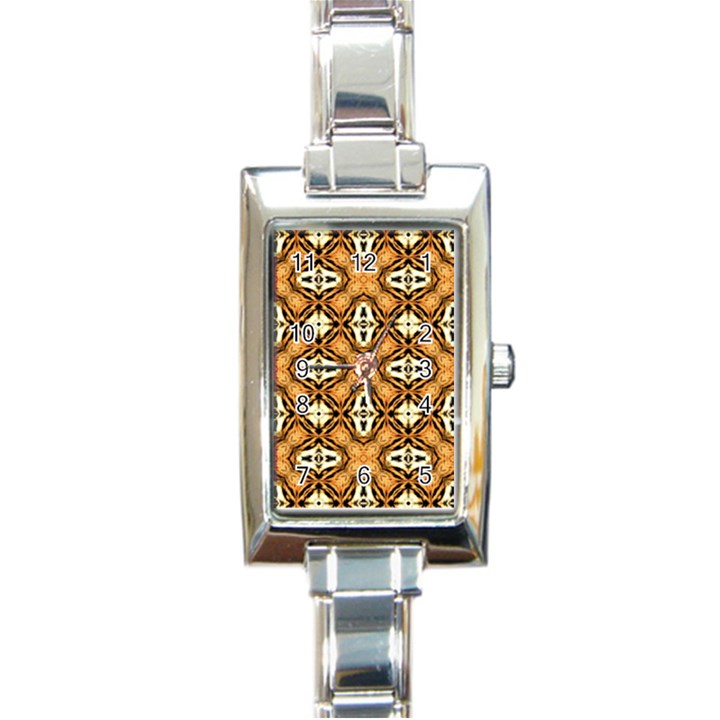 Faux Animal Print Pattern Rectangular Italian Charm Watch