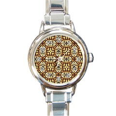 Faux Animal Print Pattern Round Italian Charm Watch by GardenOfOphir