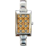 Faux Animal Print Pattern Rectangular Italian Charm Watch Front