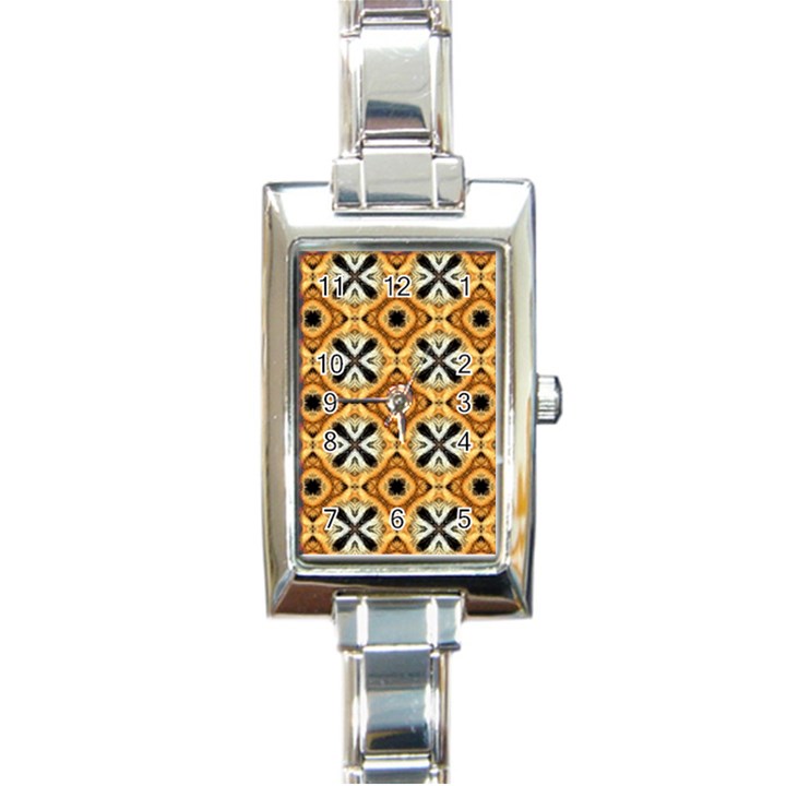 Faux Animal Print Pattern Rectangular Italian Charm Watch