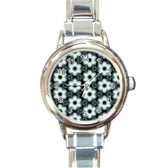 Faux Animal Print Pattern Round Italian Charm Watch by GardenOfOphir