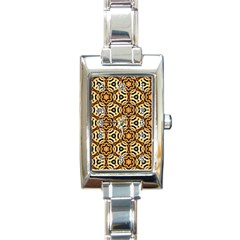 Faux Animal Print Pattern Rectangular Italian Charm Watch by GardenOfOphir