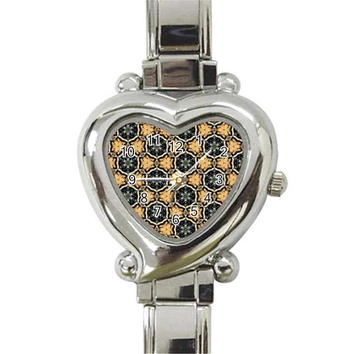 Faux Animal Print Pattern Heart Italian Charm Watch 