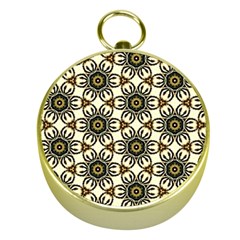 Faux Animal Print Pattern Gold Compass by GardenOfOphir