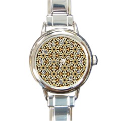 Faux Animal Print Pattern Round Italian Charm Watch by GardenOfOphir