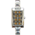 Faux Animal Print Pattern Rectangular Italian Charm Watch Front