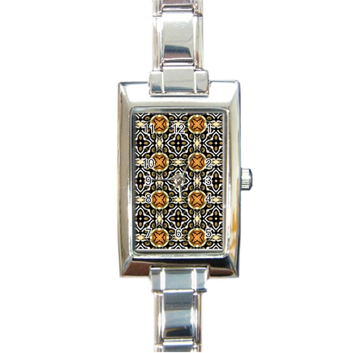 Faux Animal Print Pattern Rectangular Italian Charm Watch