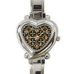 Faux Animal Print Pattern Heart Italian Charm Watch  Front