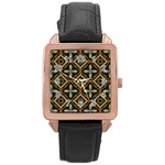 Faux Animal Print Pattern Rose Gold Leather Watch  Front